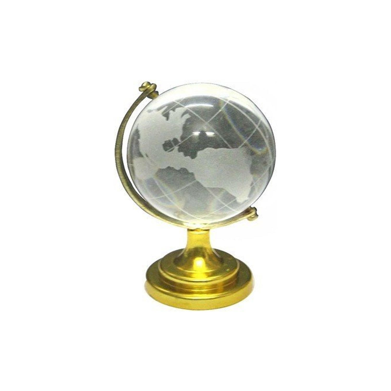 Crystal Globe  World Map 50 Mm With Golden Stand (1 Pc) Crystal Globe  World Map 50 Mm With Golden Stand (1 Pc)